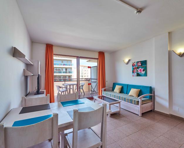 Living room 1 bedroom apartment